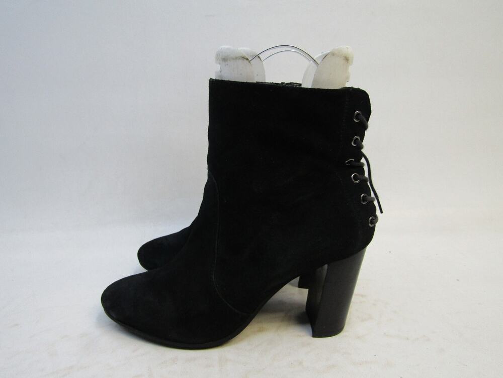 STEVE MADDEN Womens Size 9 M Black Suede Zip Fashion Laces Ankle Boots Booties